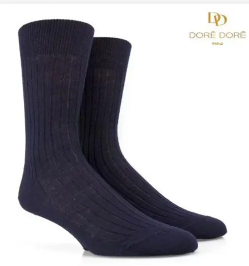 Accessoire Chaussettes Laine Cote Derby Bleu Fonce