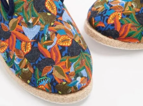 Accessoire Chaussures Imp Fleurs Kaki Moyen – Image 3