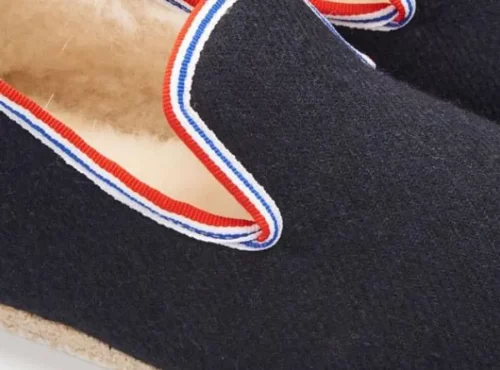 Accessoire Chaussures Uni Drap Bordage Tricolore Bleu Fonce – Image 2