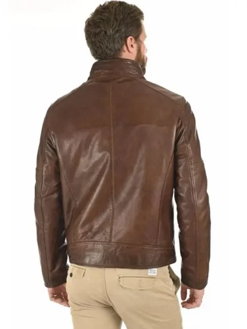 Cuir Blouson Agneau Parment Amo Beige Moyen – Image 2