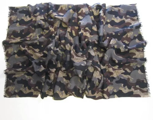 Accessoire Echarpe Laine Camouflage Kaki Moyen