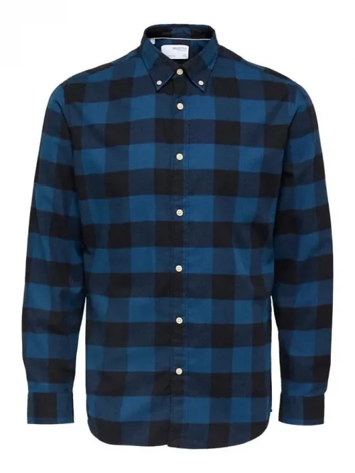 Chemise Manches Longues Sport Nos Kro Flanelle Bleu Moyen