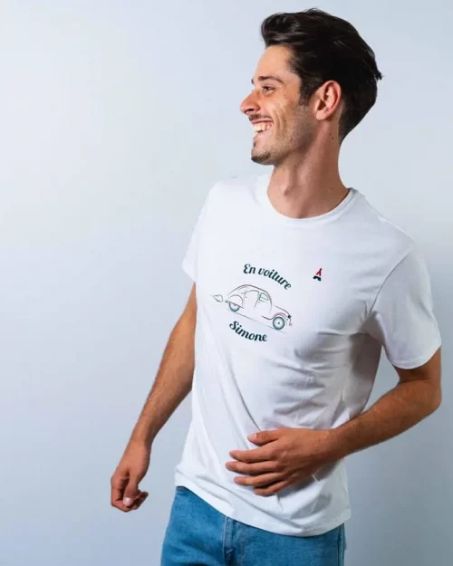 T-shirt Manches Courtes Print 2cv Blanc – Image 2