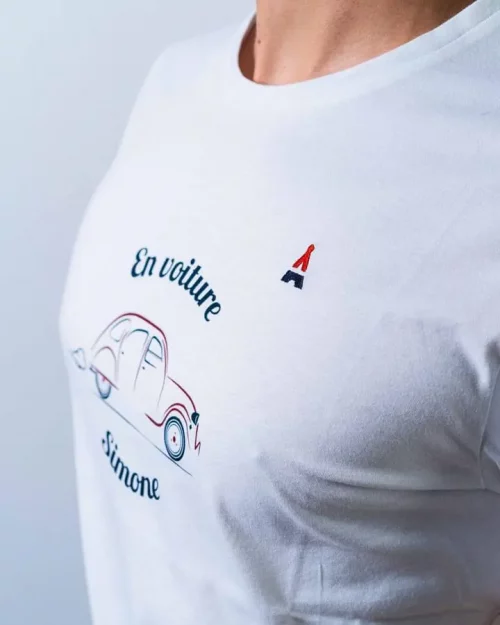 T-shirt Manches Courtes Print 2cv Blanc – Image 3