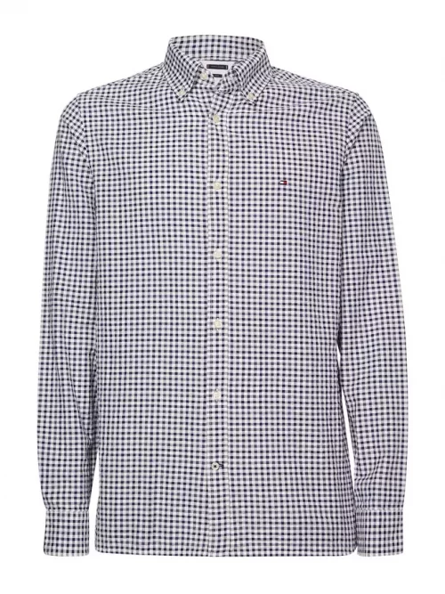Chemise Manches Longues Sport Vichy Bleu Fonce