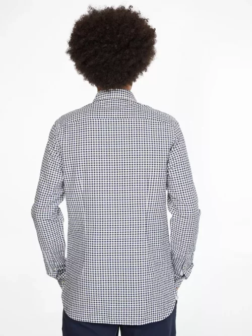 Chemise Manches Longues Sport Vichy Bleu Fonce – Image 2