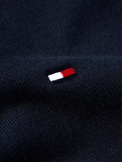 Pull Col Cheminee 1/2 Zip Jersey Bleu Fonce – Image 4