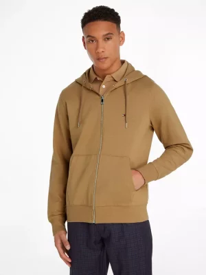 Pull Sweat  Molleton Capuche Beige Moyen