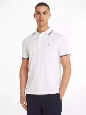 Polo Manches Courtes Rayure Col Blanc