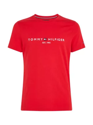 T-shirt Manches Courtes Broderie Tommy Rouge Moyen