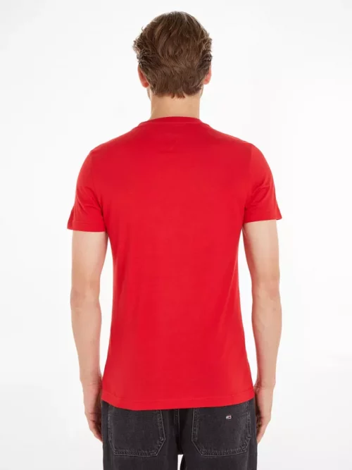 T-shirt Manches Courtes Broderie Tommy Rouge Moyen – Image 2