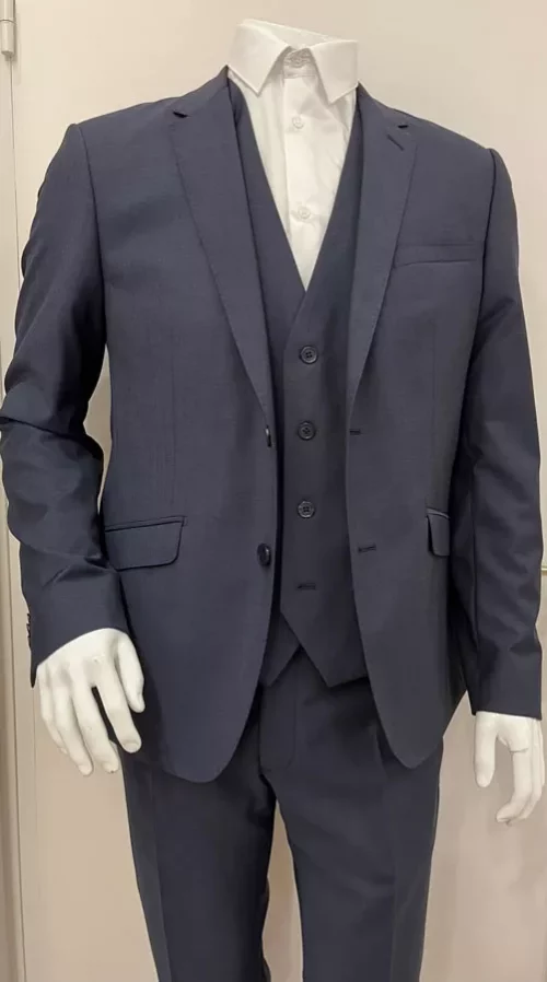 Costume 3 Pieces Toile 2 Tons Las Bang Casino Bleu Fonce
