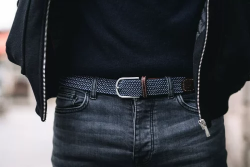 Accessoire Ceinture Tressee Fantaisie Bleu Clair – Image 3