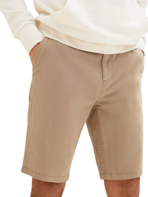 Pantalon Bermuda  Micro Print Beige Moyen – Image 2