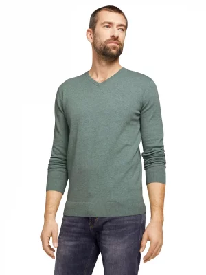 Pull Col V Coton V Uni Vert Clair