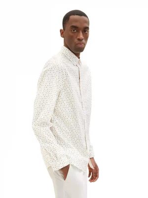 Chemise Manches Longues Sport Imp Trait Bicolore Beige Moyen