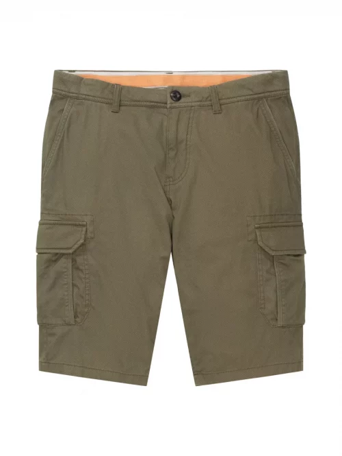 Pantalon Bermuda  Cargo Micro Print Kaki Fonce