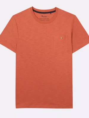 T-shirt Manches Courtes Flamme Poche Orange Moyen