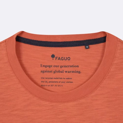 T-shirt Manches Courtes Flamme Poche Orange Moyen – Image 2