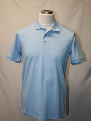 Polo Manches Courtes Pique Uni Bleu Clair