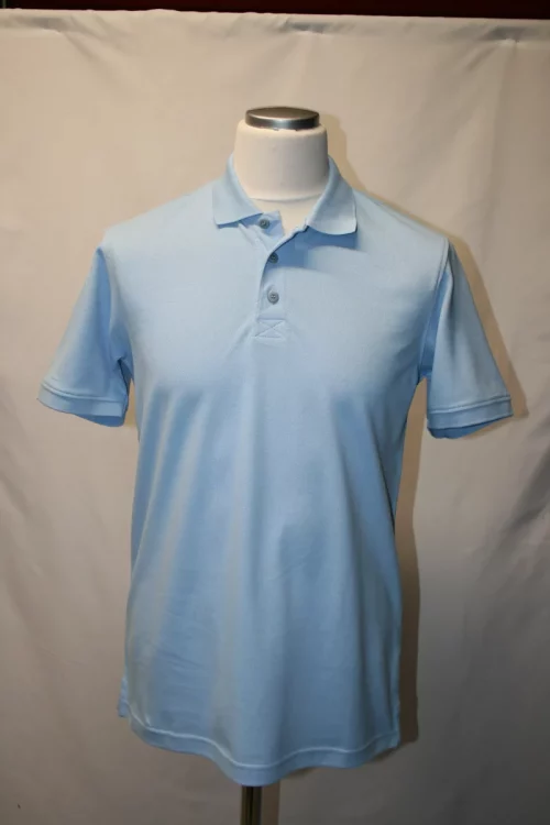 Polo Manches Courtes Pique Uni Bleu Clair