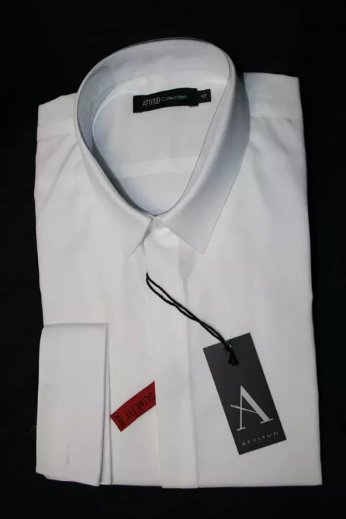 Chemise Manches Longues Ville Slim Twill Uni Mousquetaires Beige Clair