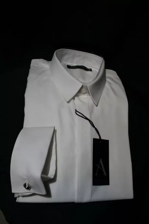 Chemise Manches Longues Ville Slim Twill Uni Mousquetaires Beige Clair – Image 2