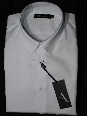 Chemise Manches Longues Ville Twill Uni Slim Blanc