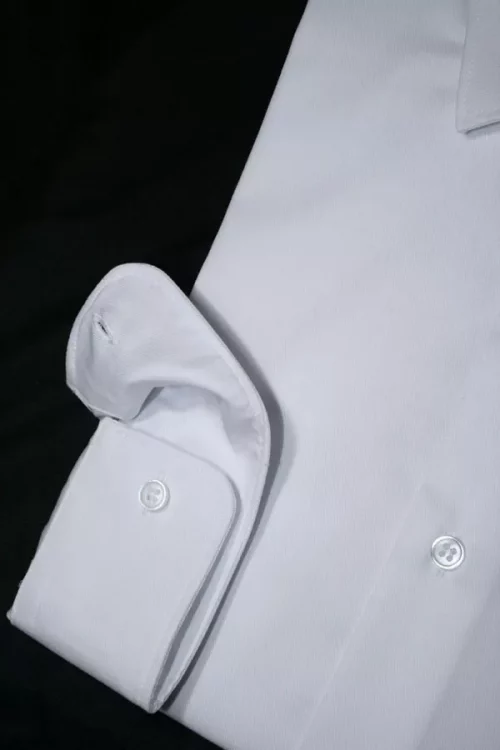 Chemise Manches Longues Ville Twill Uni Modern Blanc – Image 3