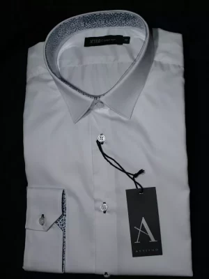Chemise Manches Longues Ville Bio Unie Avec Oppo Modern Blanc
