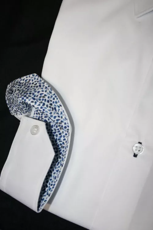 Chemise Manches Longues Ville Bio Unie Avec Oppo Modern Blanc – Image 3