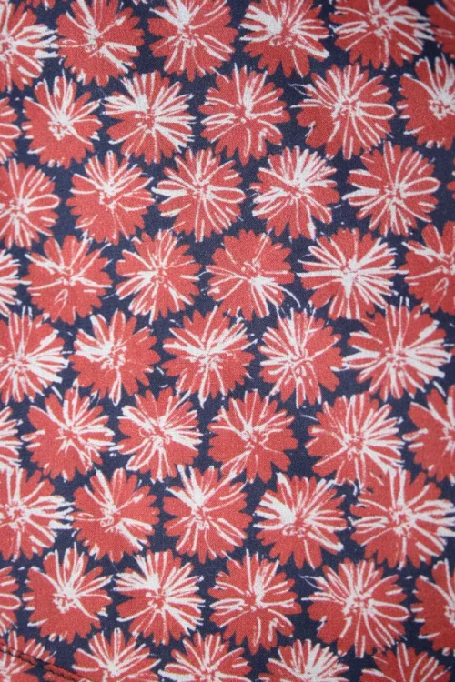 Chemise Manches Courtes Ville Imp Fleurs Modern Rouge Moyen – Image 2