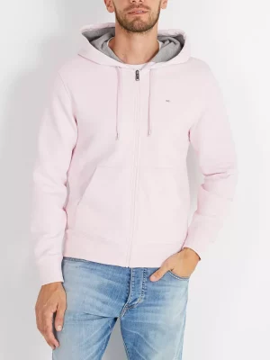 Pull Sweat  Molleton Capuche Rose Clair