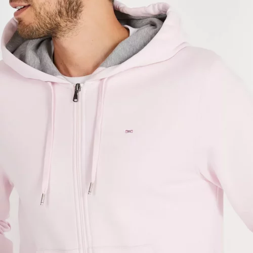 Pull Sweat  Molleton Capuche Rose Clair – Image 3