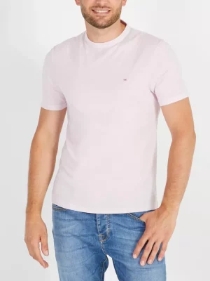 T-shirt Manches Courtes Lyocell Coton Rose Clair