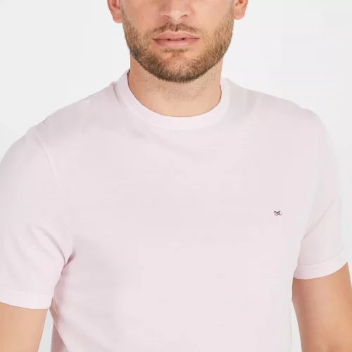 T-shirt Manches Courtes Lyocell Coton Rose Clair – Image 3