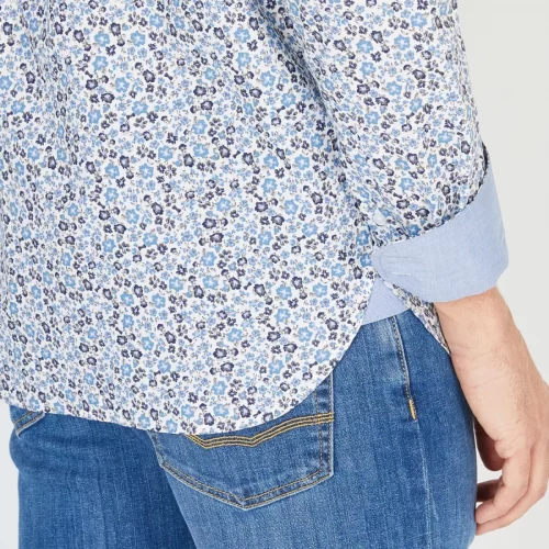 Chemise Manches Longues Sport Imp Fleurs Bleues Bleu Moyen – Image 4