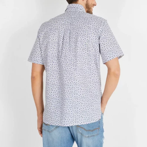 Chemise Manches Courtes Sport Imp Fleurs  Bleu Moyen – Image 2