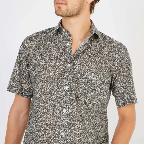 Chemise Manches Courtes Sport Imp Geo Noeuds Kaki Moyen – Image 3