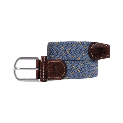 Accessoire Ceinture Tressee Unie Bleu Moyen