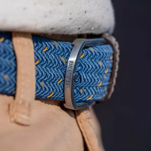 Accessoire Ceinture Tressee Unie Bleu Moyen – Image 3