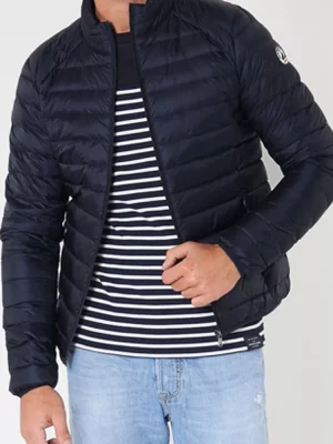 Grosse Piece Blouson Doudoune Fine Bleu Fonce