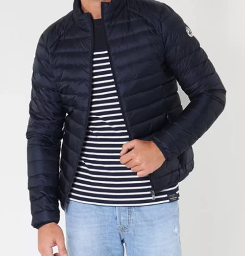 Grosse Piece Blouson Doudoune Fine Bleu Fonce