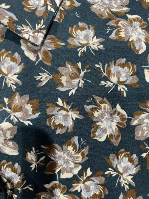 Chemise Manches Longues Ville Imp Fleurs Vert Moyen – Image 2