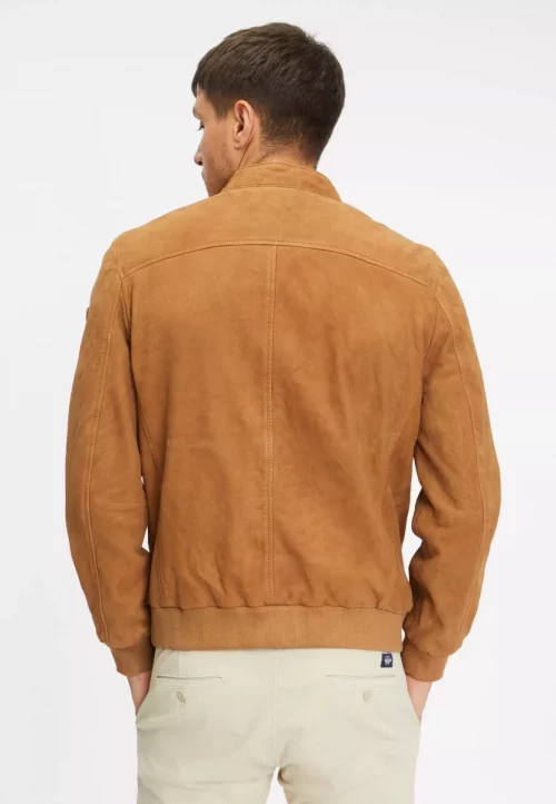 Cuir Blouson Nubuck Agneau Teddy Beige Moyen – Image 2