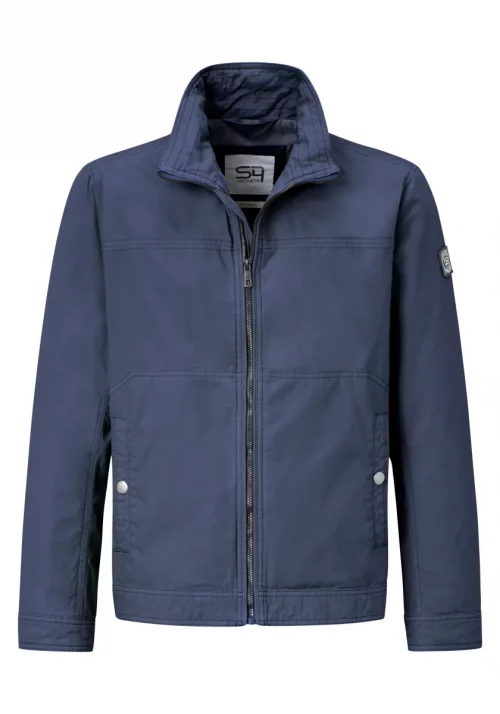 Grosse Piece Blouson Coton Droit Bleu Fonce