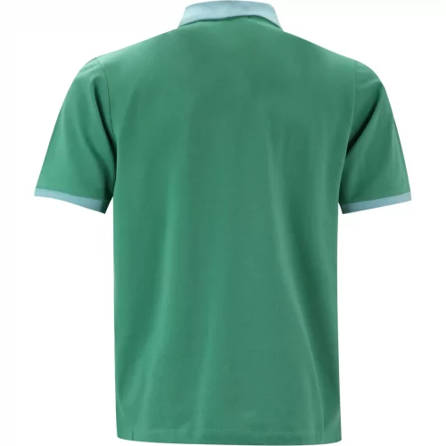 Polo Manches Courtes Col Contraste  Vert Moyen – Image 2