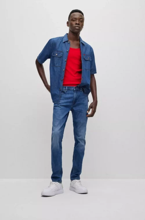 Jean Denim 734 Denim Stone Delave Bleu Moyen