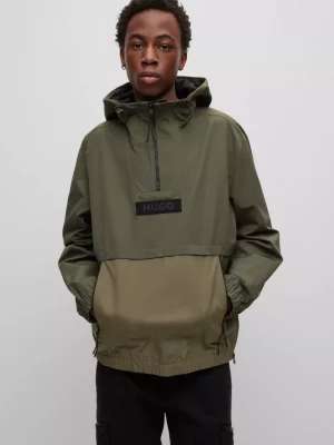 Grosse Piece Blouson Coupe Vent Enfilable Kaki Fonce