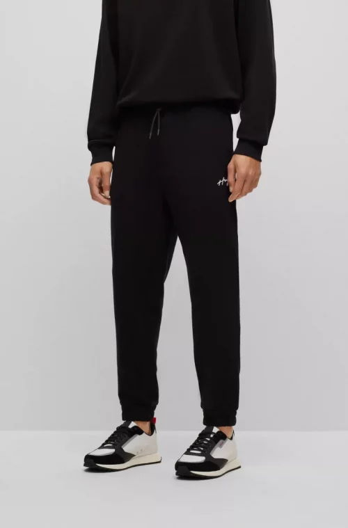 Pantalon Sport Molleton Signature Noir Fonce – Image 3